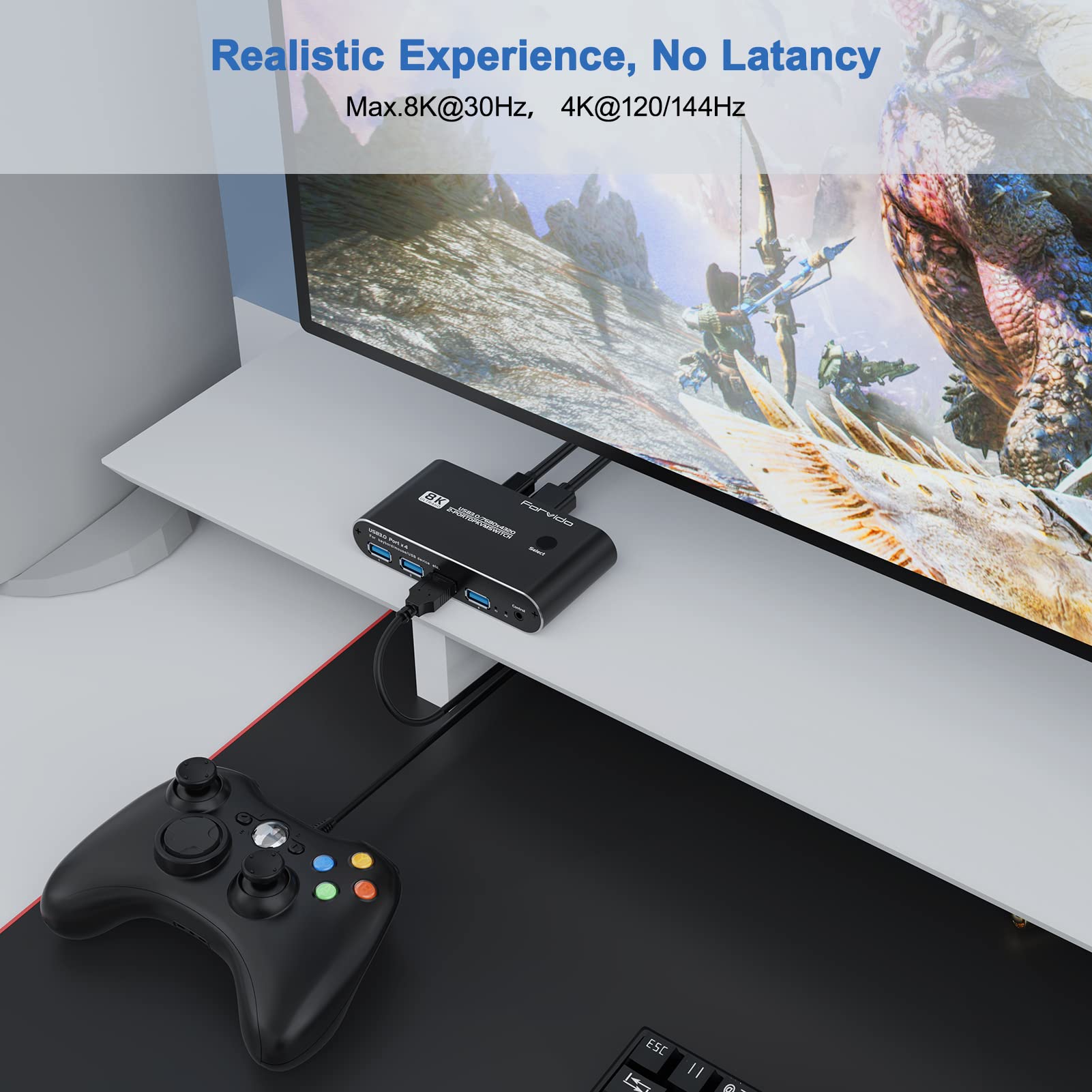 Amazon.com: 8K KVM Switch DisplayPort 144Hz 240Hz - Dual Monitor